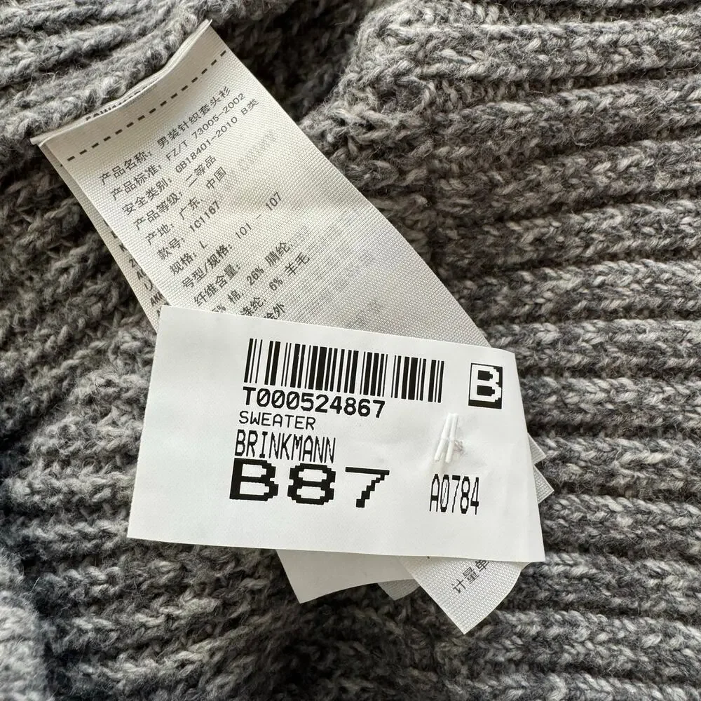 Abercrombie & Fitch Shawl Collar Pullover Ribbed Long Sleeve Sweater Men Size L - Picture 4 of 11